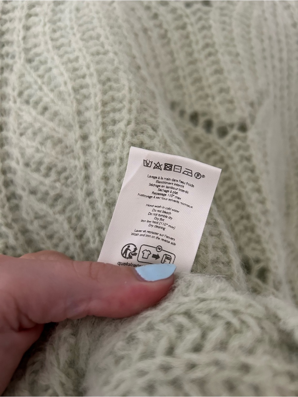 Sezane Youri Jumper Sweater in Pastel Green Mint Alpaca Wool - Picture 6 of 8